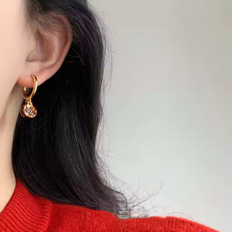 Red Pomegranate Earrings
