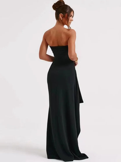 2025 Fashion Summer New Sexy Party Evening Dress Sexy Women'S Dresses Black Backless Sleeveless Long Dress Elegant
