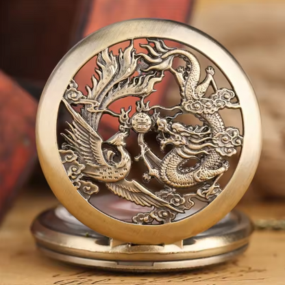 Antique Double Dragons Pocket Watch