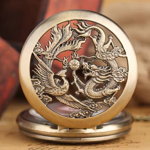 Antique Double Dragons Pocket Watch