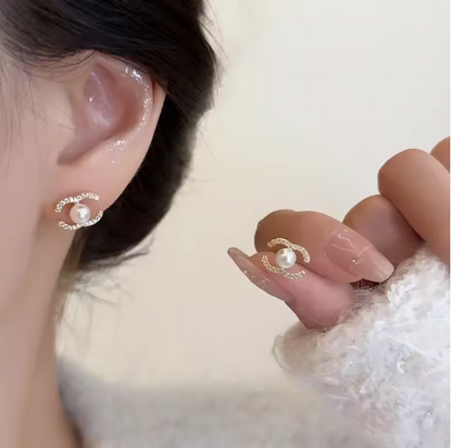 Pearl Zircon Earrings