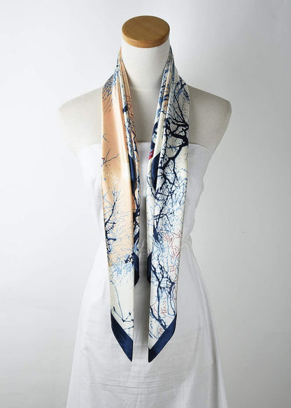 35X35 Large Square Satin Hair Scarf for Women – Silk-Feel Head Wrap, Night Protection, Fashion Bandana & Headscarf